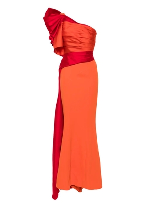 Gaby Charbachy draped mermaid gown - Orange