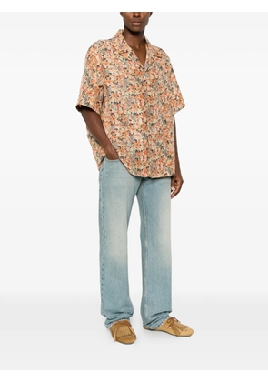 Valentino Garavani floral-print camp-collar button-down silk shirt - Neutrals