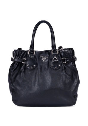 Prada Pre-Owned belt-detail leather tote bag - Black