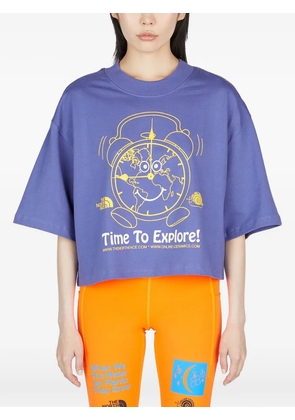 The North Face x Online Ceramics clock-print cropped T-shirt - Purple