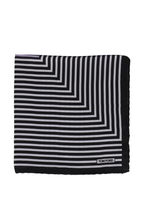 TOM FORD striped-pattern pocket square - Black