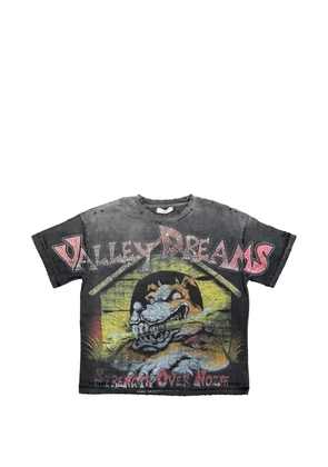 Vale distressed graphic-print T-shirt - Black