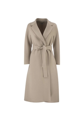 'S Max Mara lapel-collar belted coat - Neutrals