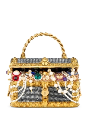 Judith Leiber crystal-embellished treasure-chest clutch bag - Gold