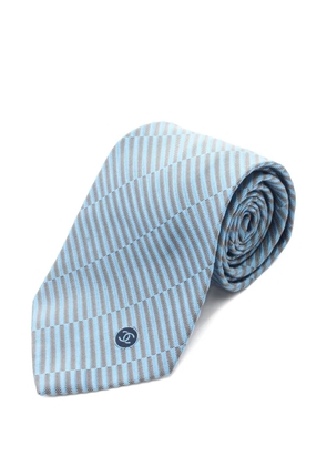 CHANEL Pre-Owned 1986-1988 Coco Mark striped tie - Blue