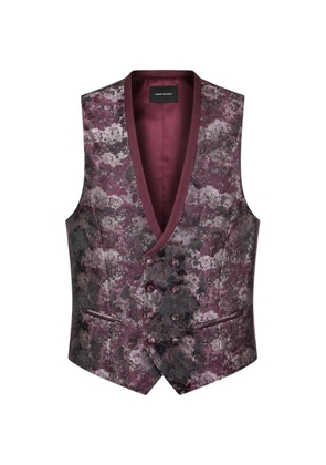 RAMON SANJURJO floral-jacquard double-breasted waistcoat - Purple