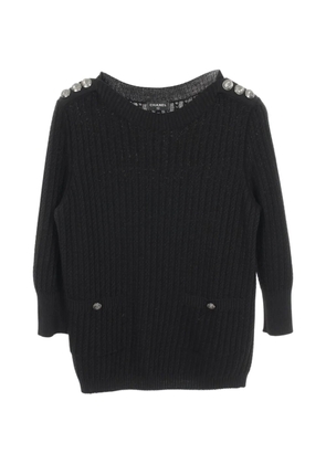 CHANEL Pre-Owned 1986-1988 anchor button sweater - Black