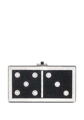 Judith Leiber rectangle domino crystal-embellished clutch bag - Black