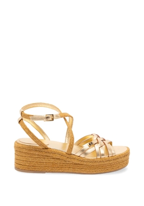 Valentino Garavani metallic-leather braided espadrilles - Gold
