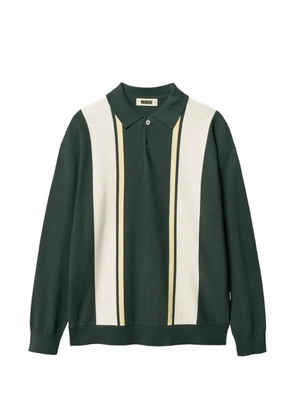 Woodbird Dom Gran striped long-sleeve polo shirt - Green