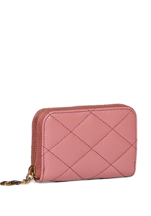 Saint Laurent diamond-quilted Cassandre wallet - Pink
