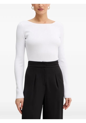 Armani Exchange ribbed-knit long-sleeve sweater - White