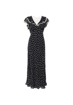 Rixo Beyhea polka-dot ruffled maxi dress - Blue