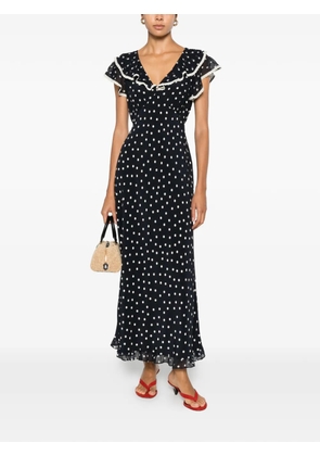 Rixo Beyhea polka-dot ruffled maxi dress - Blue