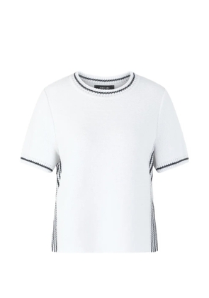 MARCCAIN contrast-trim short-sleeve sweater - White