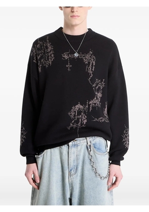 WASTED Stronghold graphic-knit sweater - Black