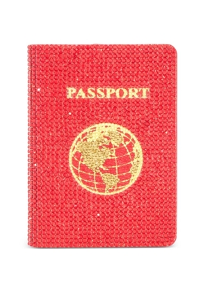 Judith Leiber Traveler Red crystal-embellished passport cover