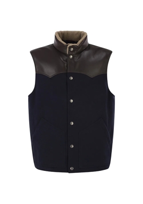 Brunello Cucinelli shearling-collar gilet - Blue