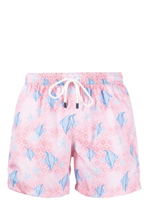 Fedeli fish-print swim shorts - Pink