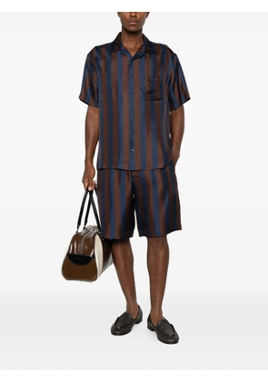 FENDI Pequin-stripe silk shorts - Blue