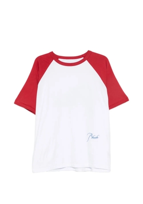 RHUDE Classique logo-embroidered raglan-sleeve cotton T-shirt - White
