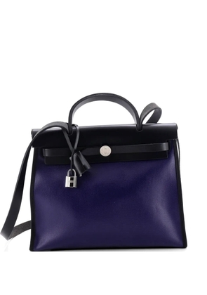 Hermès Pre-Owned Herbag Zip Berline Vache Canvas and Leather 31 shoulder bag - Blue