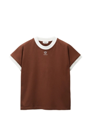 Versace embroidered-logo stretch cotton-jersey slim T-Shirt - Brown