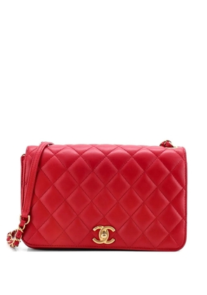 CHANEL Pre-Owned CC Side Chain Full Flap Bag Quilted Calfskin Medium crossbody bag - Red