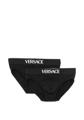 Versace logo-waistband briefs (set of tow) - Black