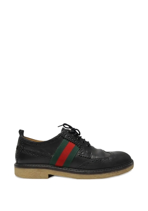 Gucci Pre-Owned Web stripe Derby brogues - Black