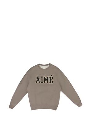 Aimé Leon Dore logo-appliqué crew-neck sweater - Neutrals