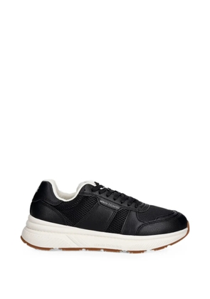 Armani Exchange logo-print panelled sneakers - Black
