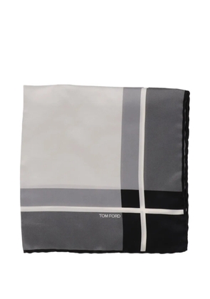 TOM FORD colour-block pocket square - Grey