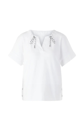 MARCCAIN drawstring-neck side-button T-shirt - White