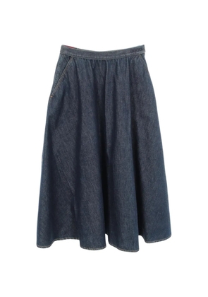 Gucci Pre-Owned 2010s logo-embroidered flared skirt - Blue