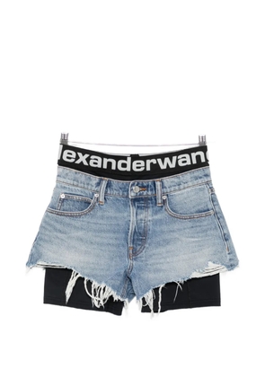 Alexander Wang layered frayed shorts - Blue