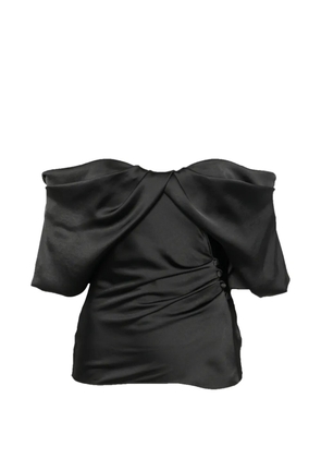 Alexander McQueen off-the-shoulder draped top - Black