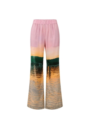Silvia Tcherassi Nerea landscape-print trousers - Pink