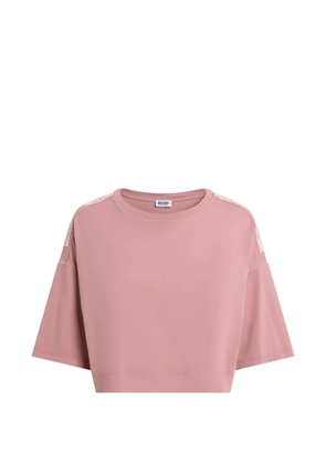 Moschino logo-tape cropped T-shirt - Pink