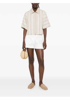 FENDI striped short-sleeve jacket - Neutrals