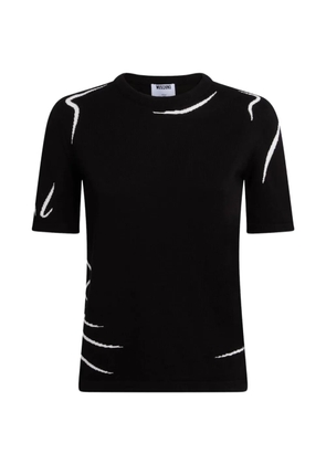 Moschino scribble-print short-sleeve sweater - Black
