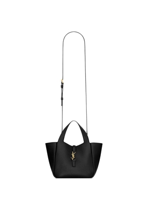 Saint Laurent mini Le 5 À 7 Bea grained leather tote bag - Black