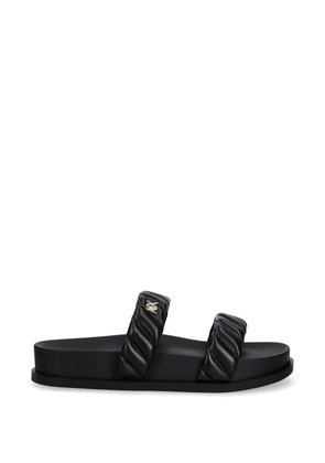 Armani Exchange quilted double-strap slides - Black