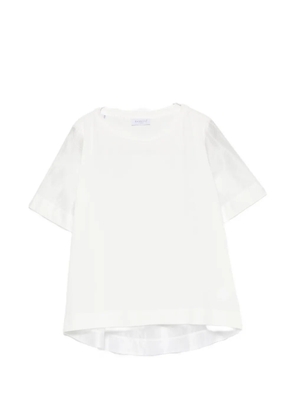 ZANETTI sheer-panel short-sleeve T-shirt - White