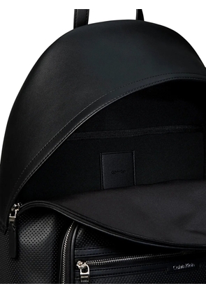 Calvin Klein perforated-detail logo-plaque backpack - Black