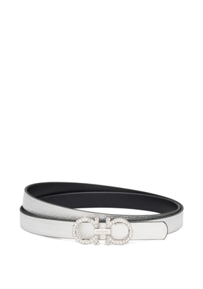 Ferragamo Gancini strass-embellished belt - Silver
