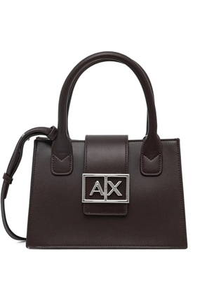 Armani Exchange logo-plaque tote bag - Brown