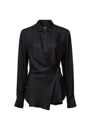 VIKTORIA & WOODS Hercules draped buckle-detail shirt - Black