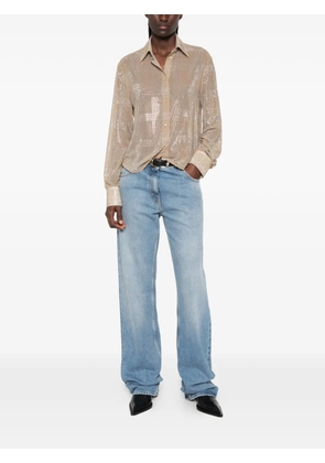 Ermanno Scervino rhinestone-embellished check-pattern shirt - Neutrals