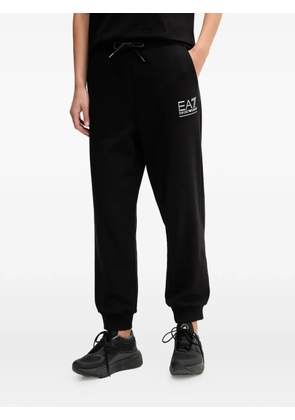 Ea7 Emporio Armani drawstring logo track pants - Black
